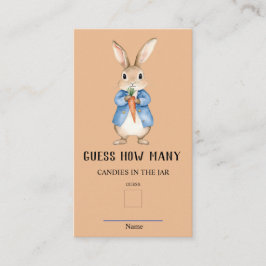 Cartão De Informações Peter Rabbit adivinha quantos jogos de Chá de fral