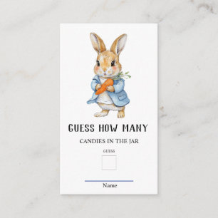 Cartão De Informações Peter Rabbit adivinha quantos jogos de Chá de fral