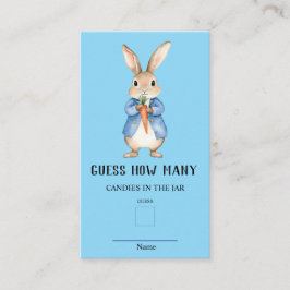 Cartão De Informações Peter Rabbit adivinha quantos jogos de Chá de fral