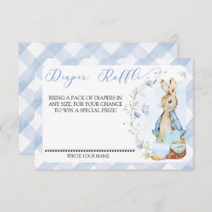 Cartão De Informações Peter Rabbit Baby Boy - Fralda Raffle Insert Card