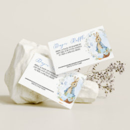 Cartão De Informações Peter Rabbit Baby Boy - Fralda Raffle Insert Card