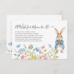 Cartão De Informações Peter Rabbit Desejo Floral para o Chá de fraldas d