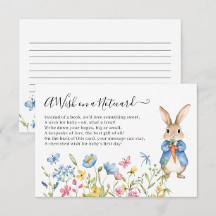 Cartão De Informações Peter Rabbit Floral Desejo em um Chá de fraldas de
