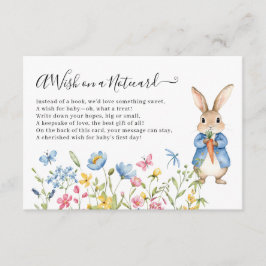 Cartão De Informações Peter Rabbit Floral Desejo em um Chá de fraldas de