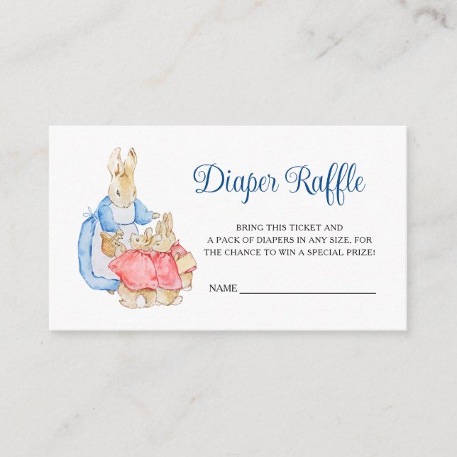 Cartão De Informações Peter Rabbit Fralda Raffle (Frente)