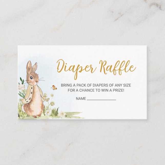Cartão De Informações Peter Rabbit Fralda Raffle (Frente)