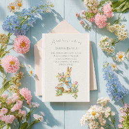 Cartão De Informações Peter Rabbit Garden Chá de fraldas Fralda Raffle