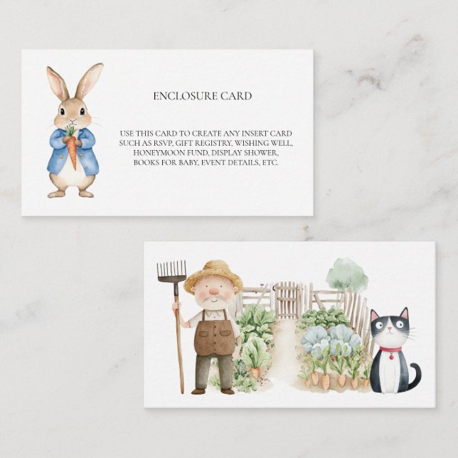 Cartão De Informações Peter Rabbit Sr. McGregor Garden Chá de fraldas (Frente/Verso)