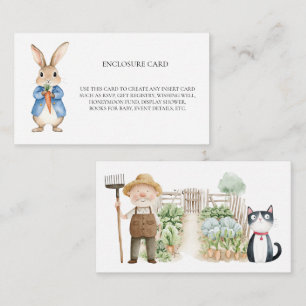 Cartão De Informações Peter Rabbit Sr. McGregor Garden Chá de fraldas