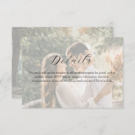 Cartão De Informações Photo Wildflower Wedding Details