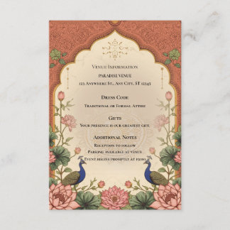 Cartão De Informações Pichwai Inspired Indian Wedding Enclosure Card