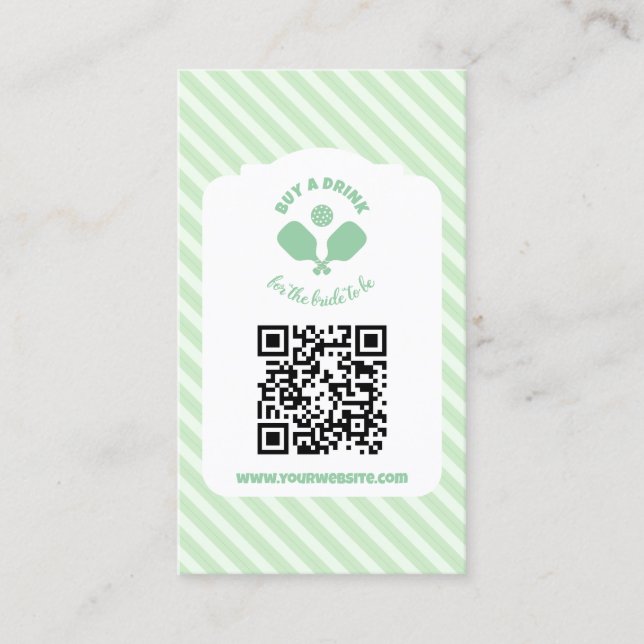 Cartão De Informações Pickleball Bachelorette Weekend Buy A Drink (Frente)
