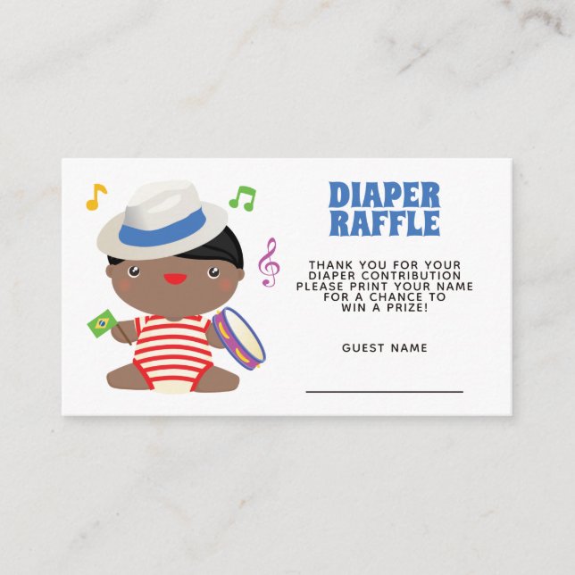 Cartão De Informações Piloto de Aquarela Fralda de Urso de Teddy Raffle  (Frente)