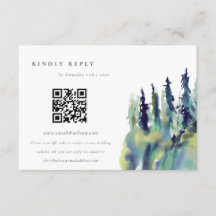 Pine Tree Mountain Landscape Casamento QR Code RSV