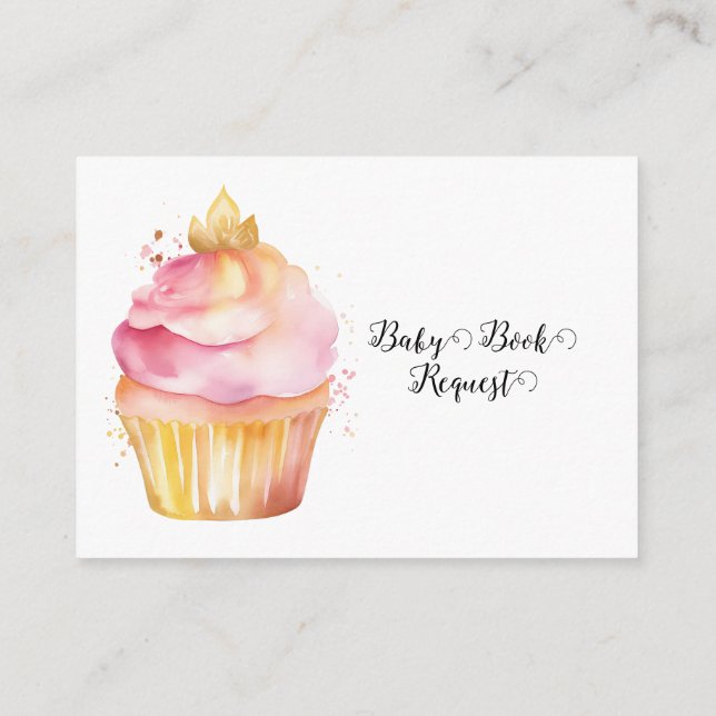 Cartão De Informações Pink Balloons Cup Cake Book - Solicitação (Verso)