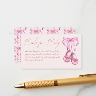 Cartão De Informações Pink bow baby shoes coquette books for baby