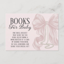 Cartão De Informações Pink Bow Baby Shower Books For Baby