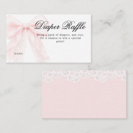 Cartão De Informações Pink Bow Girl Modern Baby Shower 