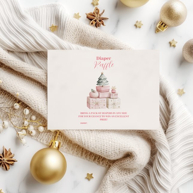 Cartão De Informações Pink Christmas Gifs Diapper Raffle (Criador carregado)
