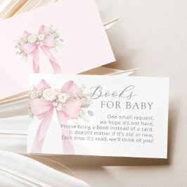 Cartão De Informações Pink Coquette Bow Books for baby