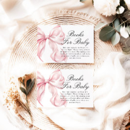 Cartão De Informações Pink Coquette Bow Books For Baby Card