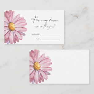 Cartão De Informações Pink Daisy - Adivinha quantos jogos de margaridas