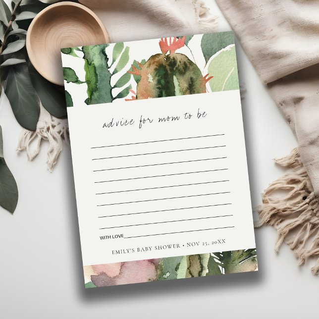 CARTÃO DE INFORMAÇÕES PINK FLORAL DESERT CACTI FAUNA ADVICE CHÁ DE FRALD (Criador carregado)