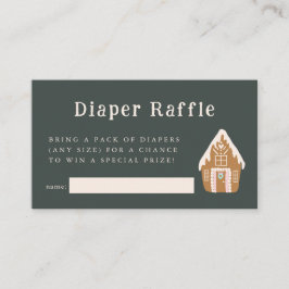 Cartão De Informações Pink Gingerbread House Diaper Raffle Ticket