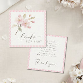 Cartão De Informações Pink Gingham Baby Shower Books For Baby