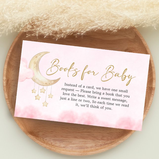 Cartão De Informações Pink Over the Moon Baby Shower Books for Baby (Over the Moon Baby Shower Books for Baby)