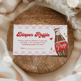 Cartão De Informações Pink She's Ready to Pop Baby Shower Diaper Raffle