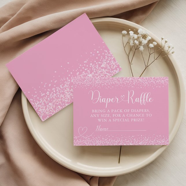 Cartão De Informações Pink Sparkle Books for Baby Heart Script (Criador carregado)