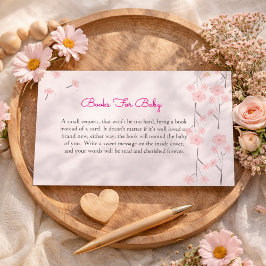 Cartão De Informações Pink Watercolor Floral Books For Baby