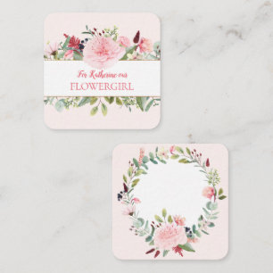 Cartão De Informações Pink Watercolor Você Será Minha Menina Flor