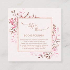 Cartão De Informações Pink Wildflower Baby in Bloom Books for Baby