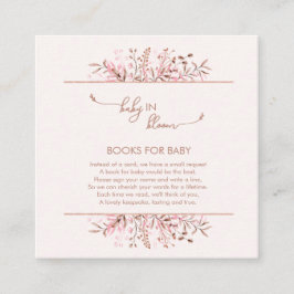 Cartão De Informações Pink Wildflower Baby in Bloom Books for Baby