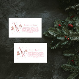 Cartão De Informações Pink Winter Après Bébé Ski Books For Baby Shower 