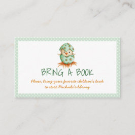 Cartão De Informações Pintinho Verde Morrendo Neutro Traga um Livro