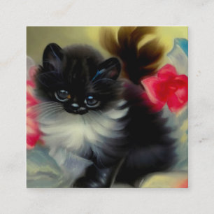 Cartão De Informações Pintura em branco e preto