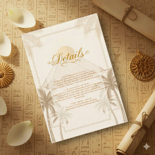 Cartão De Informações Pirâmides Retro de Gizé Egito Casamento Destino
