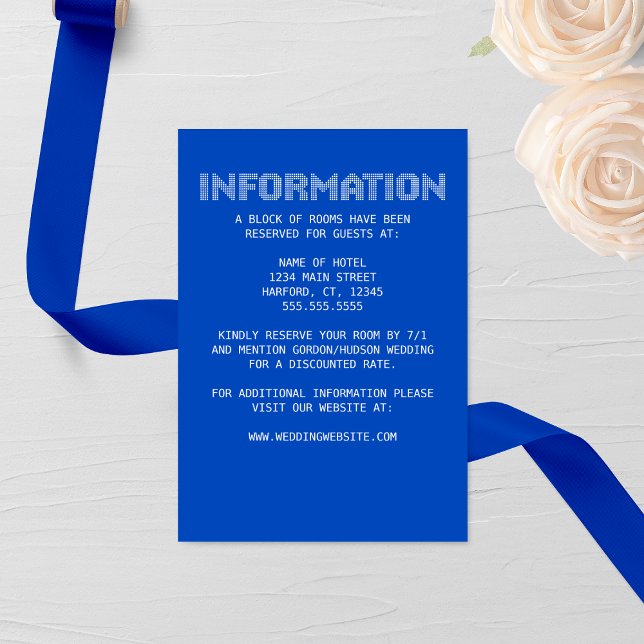 Cartão De Informações Pixel 'Information' Weding Enclosure Card (Criador carregado)