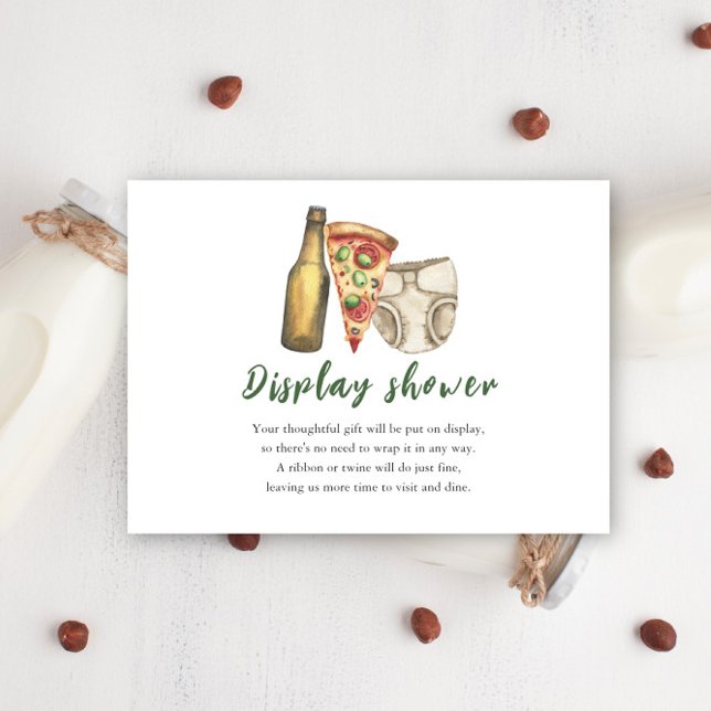 Cartão De Informações Pizza, Brechas e Fraldas também - chá de exibição (Criador carregado)