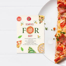 Cartão De Informações Pizza + Chá de fraldas Pacificadora Bilhete de Fra