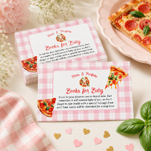 Cartão De Informações Pizza & Chupetas Livros Xadrez Rosa Chácara de Beb