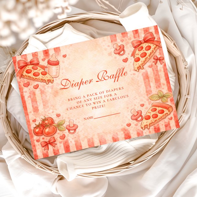 Cartão De Informações Pizza Party Diapper Raffle (Criador carregado)