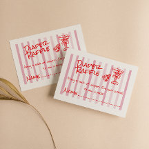 Pizza Rosa Vermelha Desenhada Mão Fralda Raffle