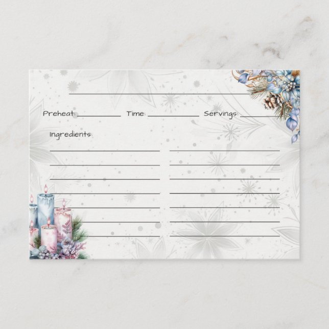 Cartão De Informações Placa básica de receita de tempero de inverno (Frente)