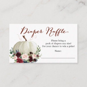 Cartão De Informações Placa Chá de fraldas Raffle Fralda de Abóbora de Q