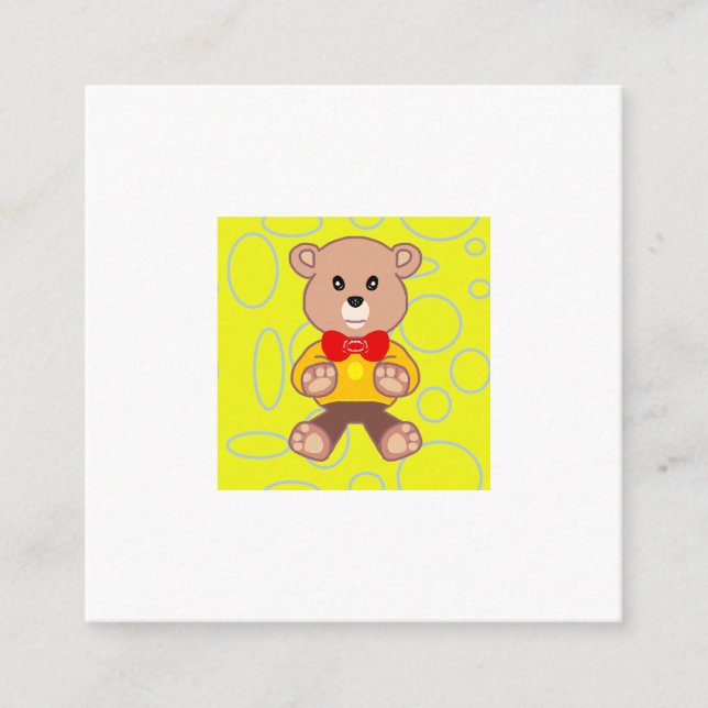 Cartão De Informações Placa de abrigo do urso de pelúcia de aniversário  (Frente)