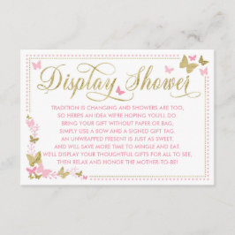 Cartão De Informações Placa de Chá de exibição, Chá de fraldas borboleta